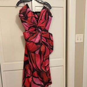 Milly strapless Dress in Pink and Red